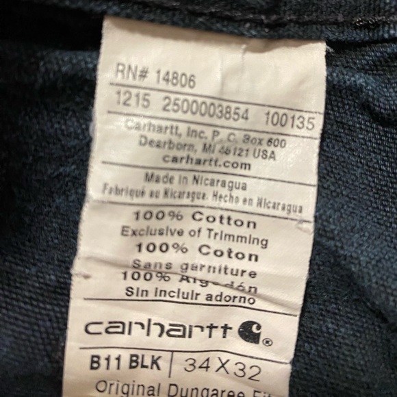 Carhartt original dungaree fit men’s black - Picture 3 of 3